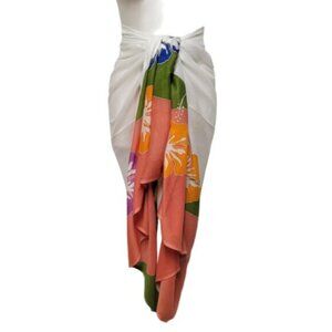 Womens Sarong Cotton Wrap, Handpainted Batik Wrapskirt Beach Pareo Beachwear-NEW